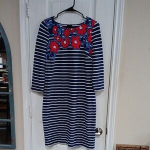 Talbots Red and Blue Floral Pattern Top